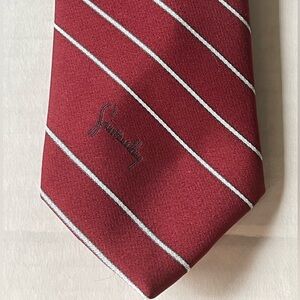 Vintage Givenchy Monsieur Burgundy Tie with White Stripes.